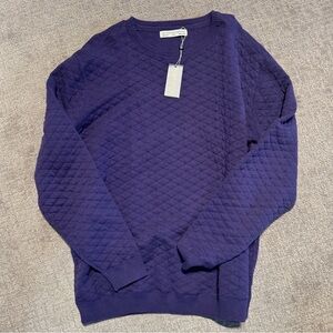 Holderness & Bourne Mens 2XL‎ The Ward Purple Quilted Sweater Jacquard Egyptian